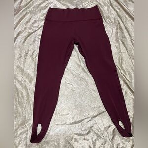 Athleta Transcend High Rise Stirrup Maroon Legging Pant Size XL